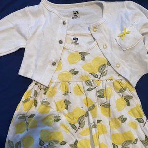 Baby dress with cardigan